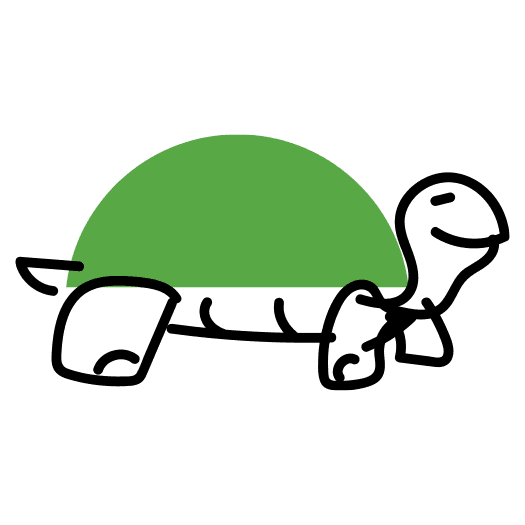Illustrated icon of a green turtle